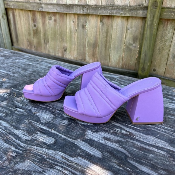 Circus NY By Sam Edelman Free People Mango Leather Heels Sz 8 - Picture 5 of 9